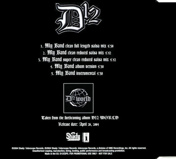 D12 - My Band (CD, Maxi, Promo) - Image 3