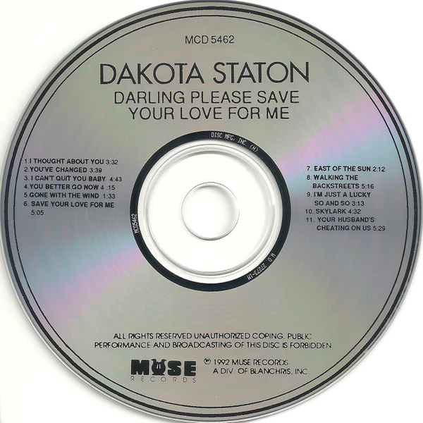 Dakota Staton - Darling Please Save Your Love For Me (CD, Album) - Image 3