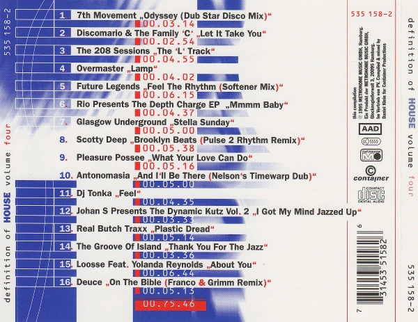 Daniel Klein - Definition Of House Volume Four (CD, Comp, Mixed) - Image 2