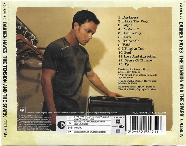 Darren Hayes - The Tension And The Spark (CD, Album, Copy Prot., Enh) - Image 2