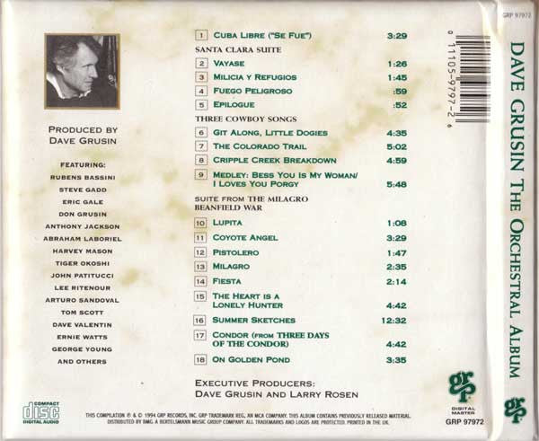 Dave Grusin - The Orchestral Album (CD, Album) - Image 2