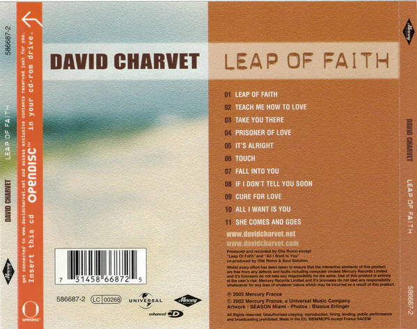 David Charvet - Leap Of Faith (CD, Album, Enh) - Image 4