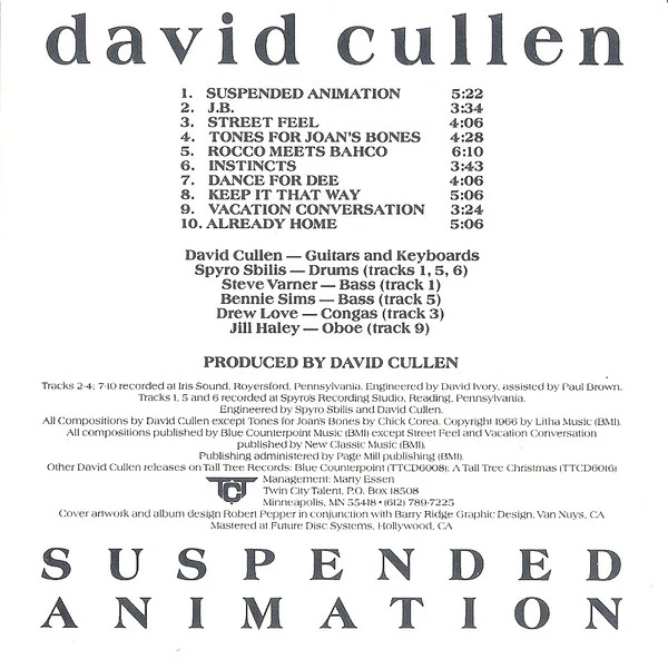 David Cullen - Suspended Animation (CD, Album) - Image 2