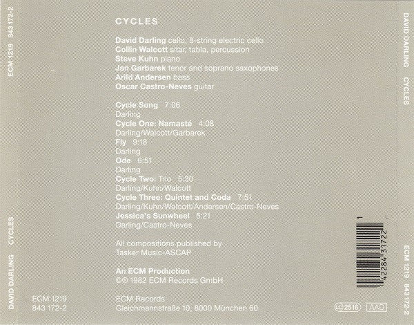 David Darling - Cycles (CD, Album, RE) - Image 2