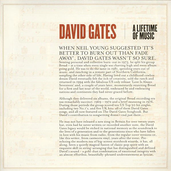 David Gates - The David Gates Songbook (A Lifetime Of Music) (CD, Comp) - Image 5