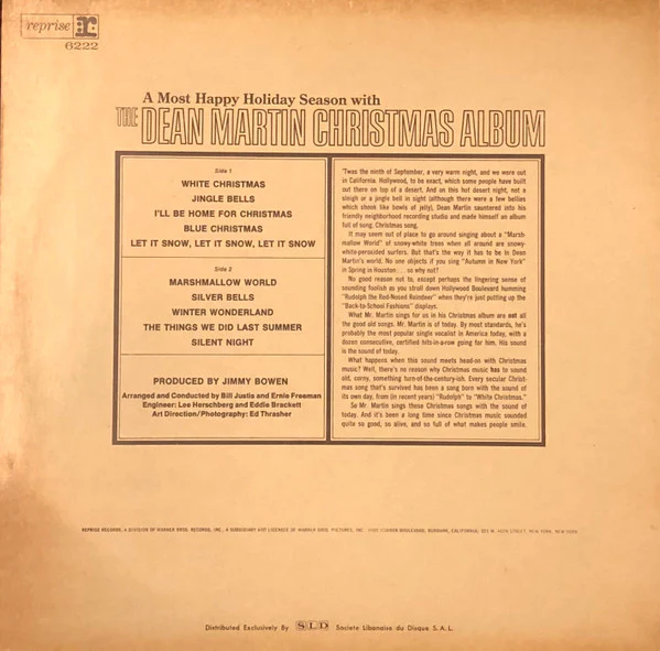 Dean Martin - The Dean Martin Christmas Album (LP, Album) - Image 2