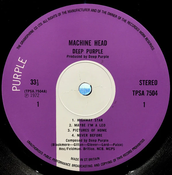 Deep Purple - Machine Head (LP, Album, 1st) - Image 4
