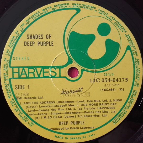 Deep Purple - Shades Of Deep Purple (LP, Album, RE) - Image 4