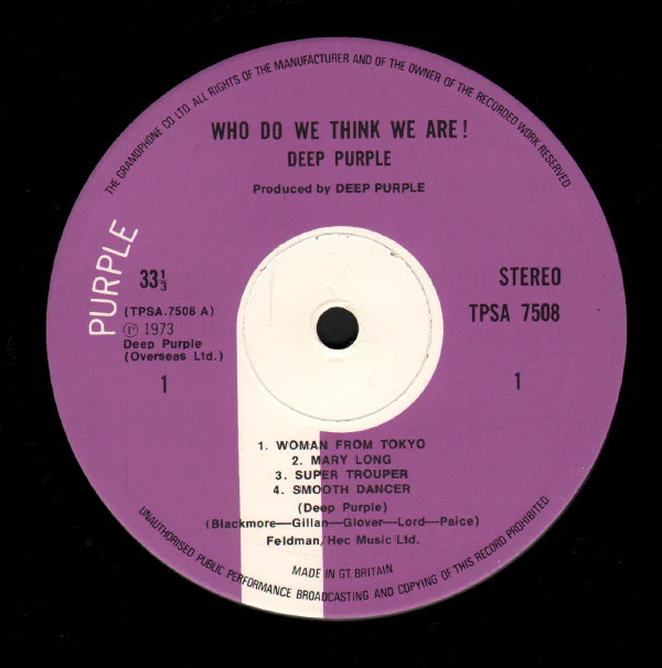 Deep Purple - Who Do We Think We Are (LP, Album, Gat) - Image 5