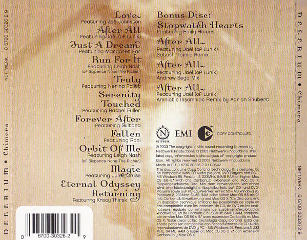 Delerium - Chimera (CD, Album, Copy Prot. + CD, Copy Prot.) - Image 2