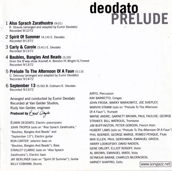 Deodato* - Prelude (CD, Album, RE, RM, CD ) - Image 5
