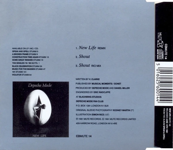Depeche Mode - New Life (CD, Single, RE, DAD) - Image 2