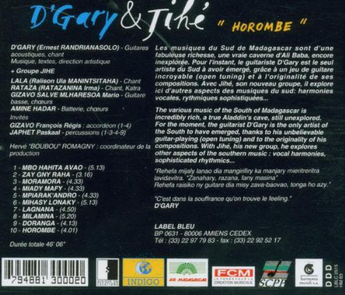 D'Gary & Jihé - Horombe (CD, Album) - Image 2