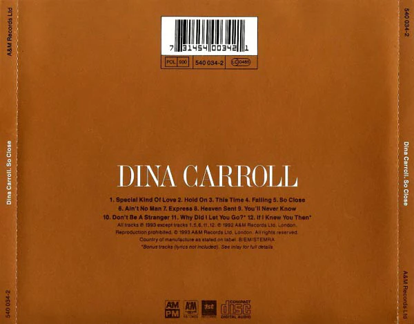 Dina Carroll - So Close (CD, Album) - Image 2