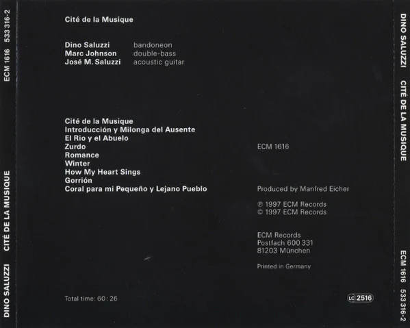 Dino Saluzzi - Cité De La Musique (CD, Album) - Image 3