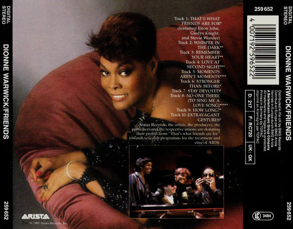 Dionne Warwick - Friends (CD, Album, RE) - Image 2