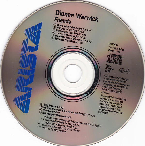 Dionne Warwick - Friends (CD, Album, RE) - Image 3