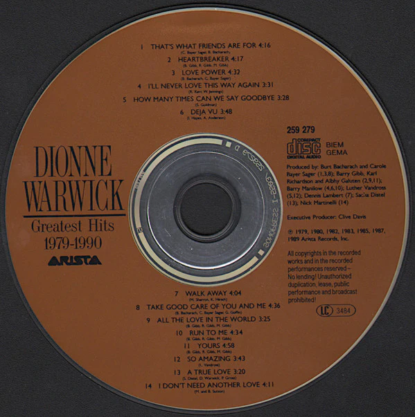 Dionne Warwick - Greatest Hits 1979-1990 (CD, Comp, RE) - Image 3