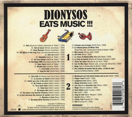 Dionysos (2) - Dionysos Eats Music !!! (2xCD, Comp, Enh) - Image 2