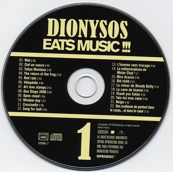 Dionysos (2) - Dionysos Eats Music !!! (2xCD, Comp, Enh) - Image 3