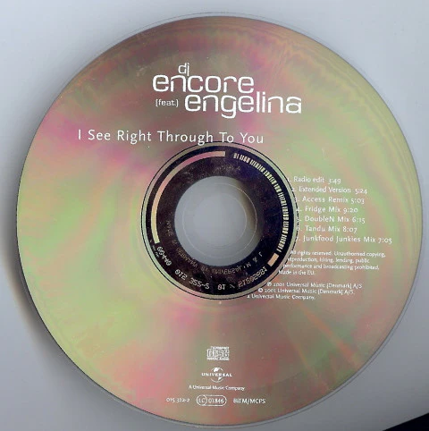 DJ Encore (Feat.) Engelina - I See Right Through To You (CD, Maxi) - Image 4