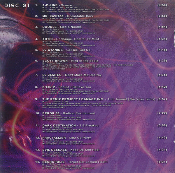 DJ Fractalizer* And DJ Cyanide - Hardbeatz Volume 1 (2xCD, Comp) - Image 5