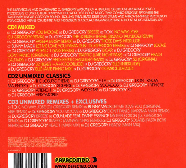 DJ Gregory - Defected Presents Faya Combo Sessions (CD, Mixed + 2xCD, Comp) - Image 3