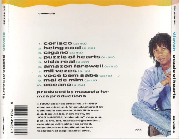 Djavan - Puzzle Of Hearts (CD, Album) - Image 2