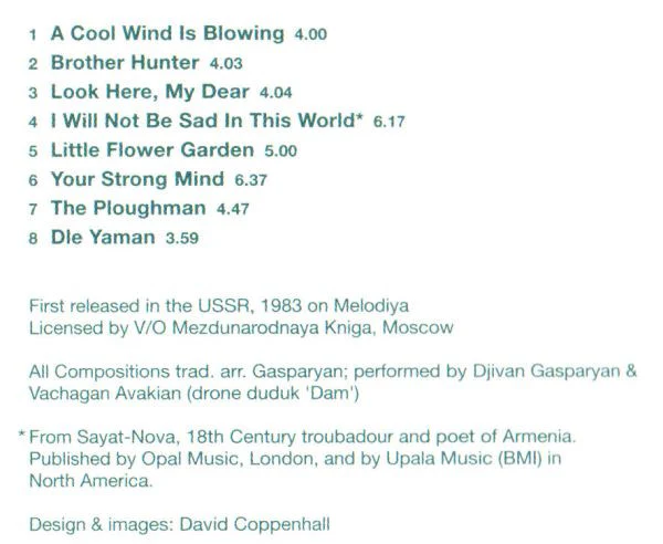 Djivan Gasparyan - I Will Not Be Sad In This World (CD, Album, RE) - Image 4