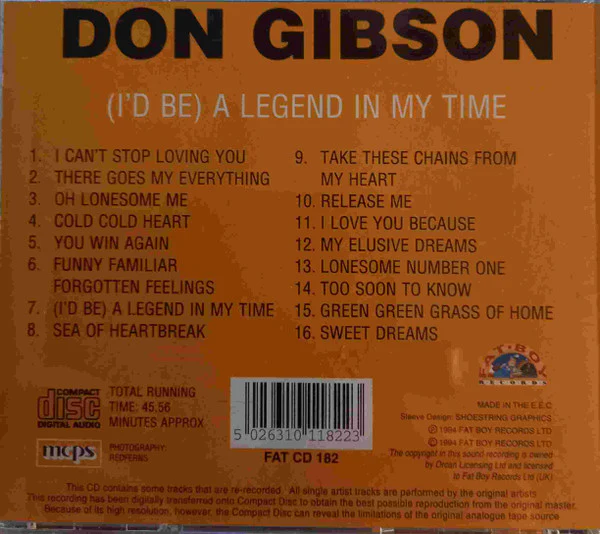 Don Gibson - (I'd Be) A Legend In My Time (CD) - Image 2