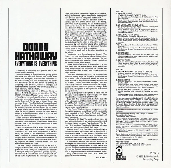 Donny Hathaway - Everything Is Everything (CD, Album, RE, RM, RP) - Image 2