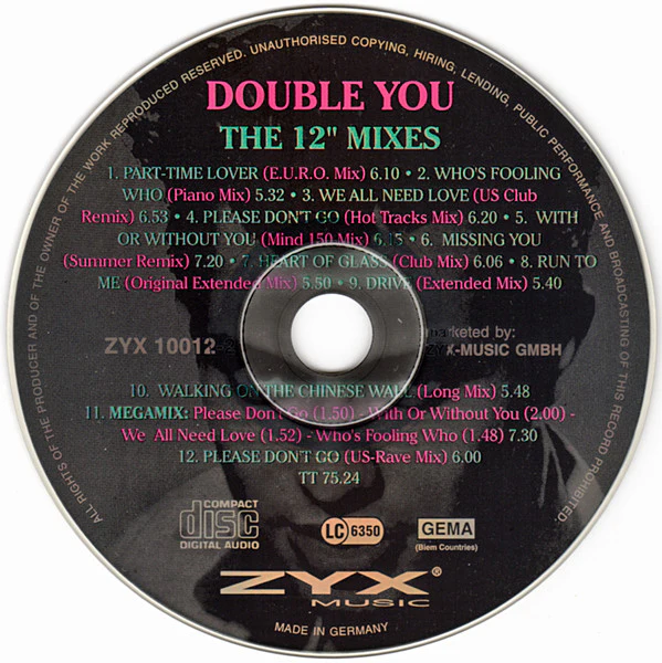 Double You - The 12" Mixes (CD, Comp) - Image 3