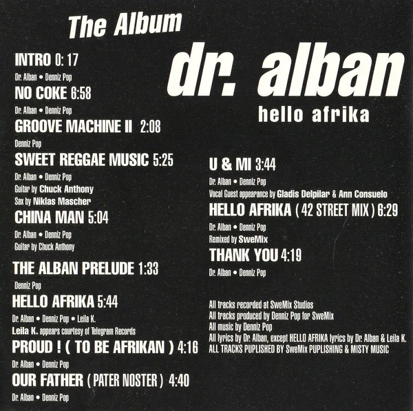 Dr. Alban - Hello Afrika (The Album) (CD, Album) - Image 3