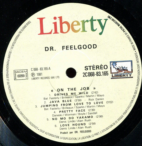 Dr. Feelgood - On The Job (LP, Album) - Image 3