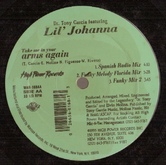 Dr. Tony Garcia* Featuring Lil' Johanna - Take Me In Your Arms Again (12")