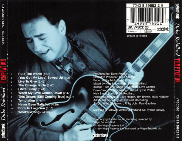 Duke Robillard - Temptation (CD, Album) - Image 2