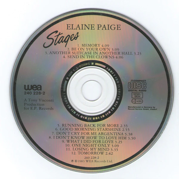 Elaine Paige - Stages (CD, Album, RE) - Image 3