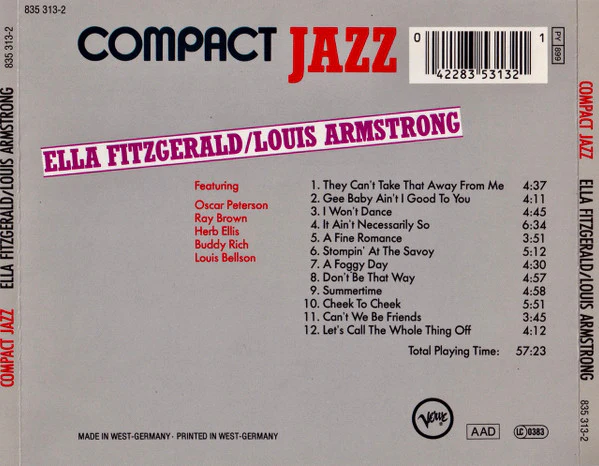 Ella Fitzgerald / Louis Armstrong - Ella Fitzgerald & Louis Armstrong (CD, Comp) - Image 2