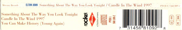 Elton John - Something About The Way You Look Tonight / Candle In The Wind 1997 (CD, Single) - Image 2