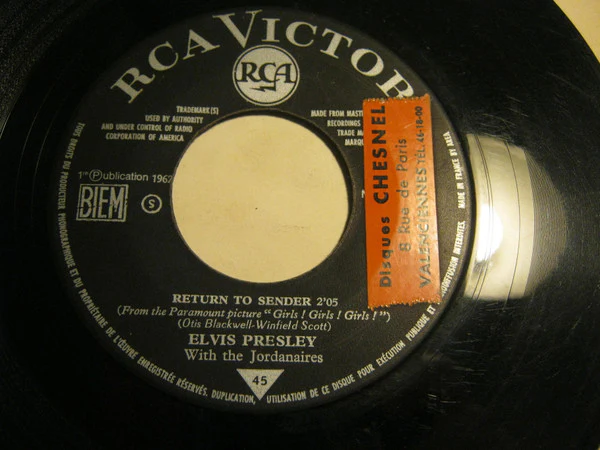 Elvis* - Return To Sender (7", Single, Mono) - Image 2