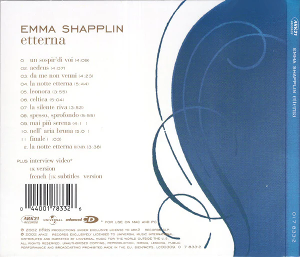 Emma Shapplin - Etterna (CD, Album, Enh, Dig) - Image 4