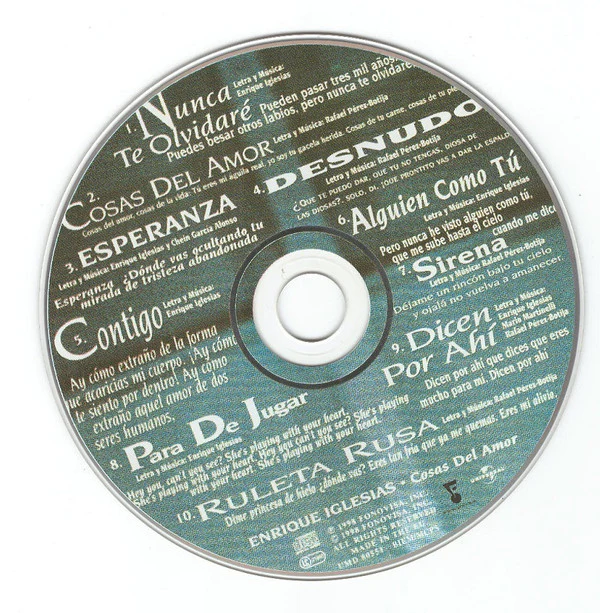 Enrique Iglesias - Cosas Del Amor (CD, Album, RE) - Image 3