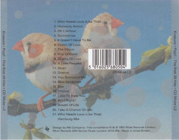 Erasure - Pop! - The First 20 Hits (CD, Comp) - Image 2