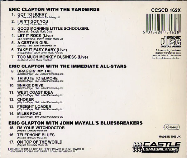 Eric Clapton Featured With The Yardbirds, Jimmy Page And John Mayall's Bluesbreakers* - The Early Clapton Collection (CD, Comp) - Image 2