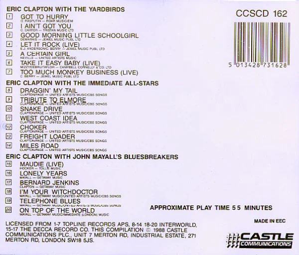 Eric Clapton Featured With The Yardbirds, Jimmy Page And John Mayall's Bluesbreakers* - The Early Clapton Collection (CD, Comp) - Image 2