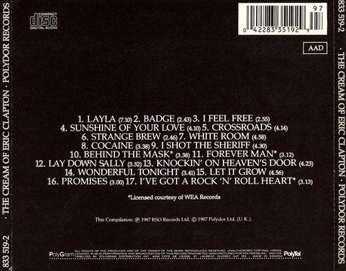 Eric Clapton - The Cream Of Clapton (CD, Comp) - Image 2