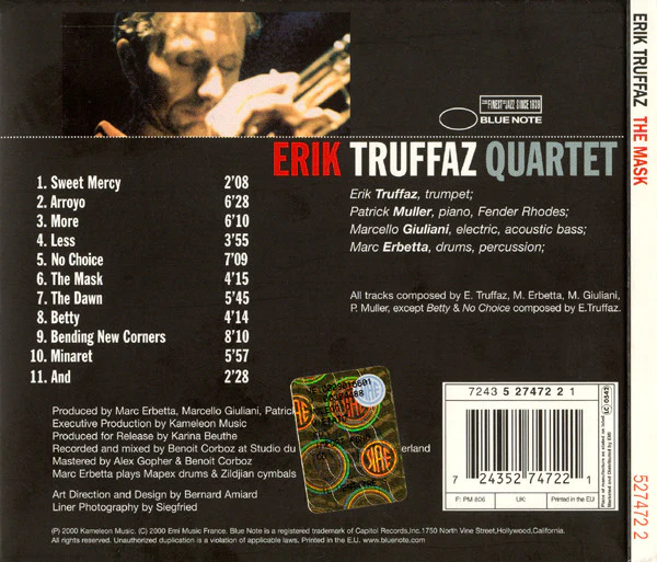 Erik Truffaz with Patrick Muller / Marcello Giuliani / Marc Erbetta - The Mask (CD, Album) - Image 2