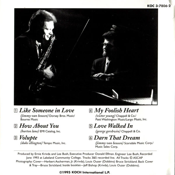 Ernie Krivda, Bill Dobbins - The Art Of The Ballad (CD, Album) - Image 2
