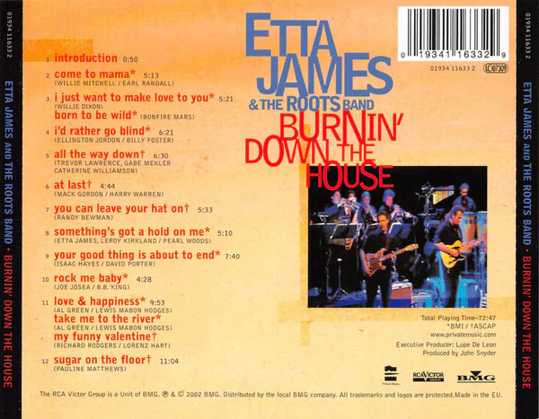 Etta James & The Roots Band (2) - Burnin' Down The House (CD, Album) - Image 2