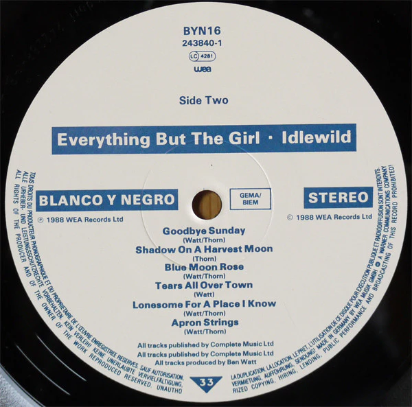 Everything But The Girl - Idlewild (LP, Album) - Image 4